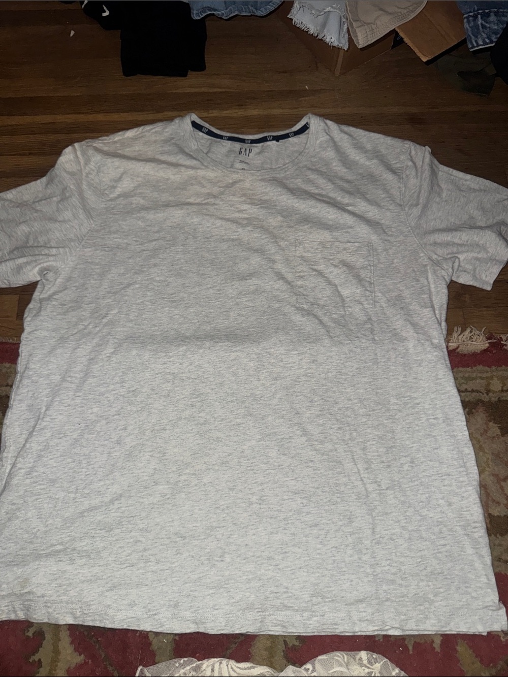 Vintage Gap Heather Gray Pocket Tee | Essential 90s Minimalist Heavyweight Cotto